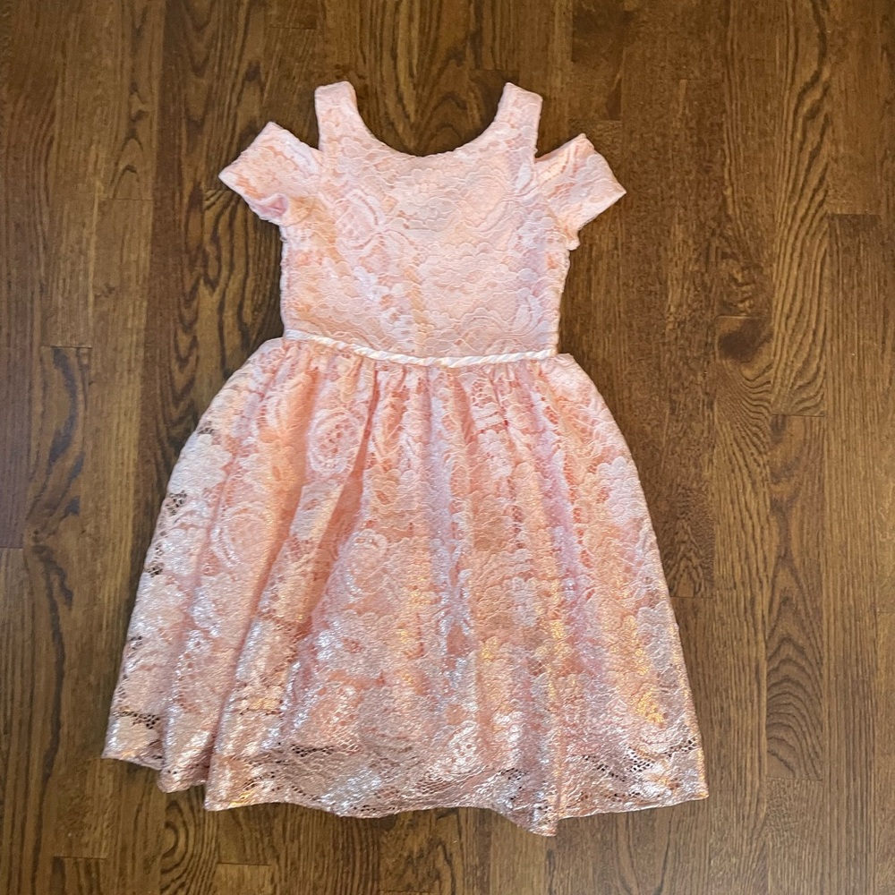 US Angels Pink Lace Dress girls size 10